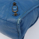 BALENCIAGA Classic City Hand Bag Leather 2way Blue 431621 Auth 200825V-12