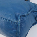 BALENCIAGA Classic City Hand Bag Leather 2way Blue 431621 Auth 200825V-14