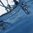 BALENCIAGA Classic City Hand Bag Leather 2way Blue 431621 Auth 200825V-16