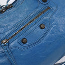 BALENCIAGA Classic City Hand Bag Leather 2way Blue 431621 Auth 200825V-18