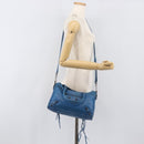 BALENCIAGA Classic City Hand Bag Leather 2way Blue 431621 Auth 200825V-29