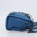 BALENCIAGA Classic City Hand Bag Leather 2way Blue 431621 Auth 200825V-4