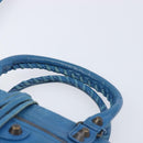 BALENCIAGA Classic City Hand Bag Leather 2way Blue 431621 Auth 200825V-8
