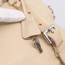 PRADA Shoulder Bag Leather Beige Silver Auth 200826V-17