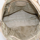 PRADA Shoulder Bag Leather Beige Silver Auth 200826V-20