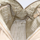 PRADA Shoulder Bag Leather Beige Silver Auth 200826V-22