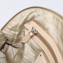 PRADA Shoulder Bag Leather Beige Silver Auth 200826V-23