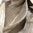 PRADA Shoulder Bag Leather Beige Silver Auth 200826V-24
