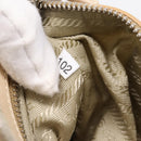 PRADA Shoulder Bag Leather Beige Silver Auth 200826V-25