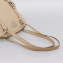 PRADA Shoulder Bag Leather Beige Silver Auth 200826V-7