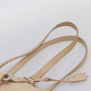 PRADA Shoulder Bag Leather Beige Silver Auth 200826V-8