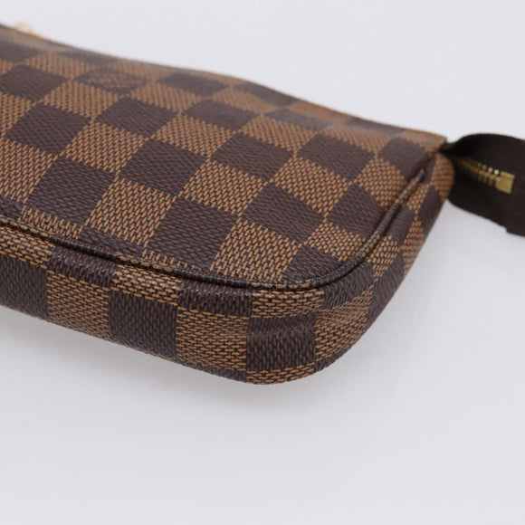 LOUIS VUITTON Damier Ebene Mini Pochette Accessoires Pouch N58009 Auth 200830V