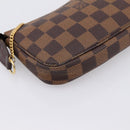 LOUIS VUITTON Damier Ebene Mini Pochette Accessoires Pouch N58009 Auth 200830V-9