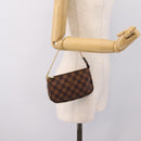 LOUIS VUITTON Damier Ebene Mini Pochette Accessoires Pouch N58009 Auth 200830V-19