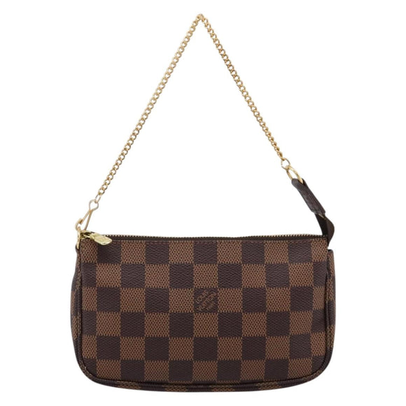 LOUIS VUITTON Damier Ebene Mini Pochette Accessoires Pouch N58009 Auth 200830V