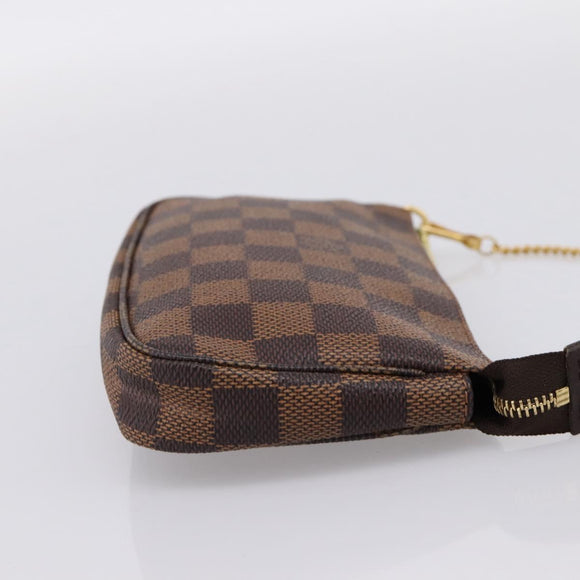 LOUIS VUITTON Damier Ebene Mini Pochette Accessoires Pouch N58009 Auth 200830V