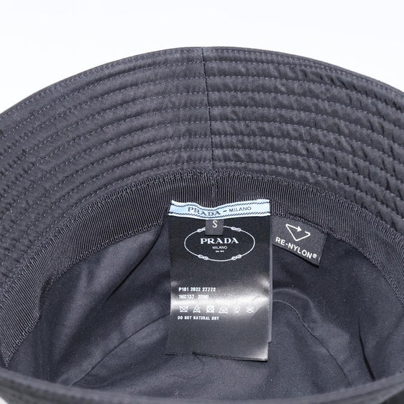 PRADA Bucket Hat Nylon Black Silver Auth 200831V
