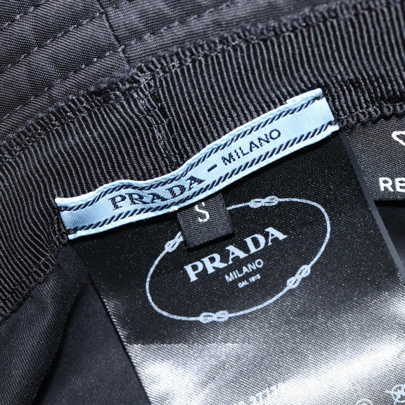 PRADA Bucket Hat Nylon Black Silver Auth 200831V