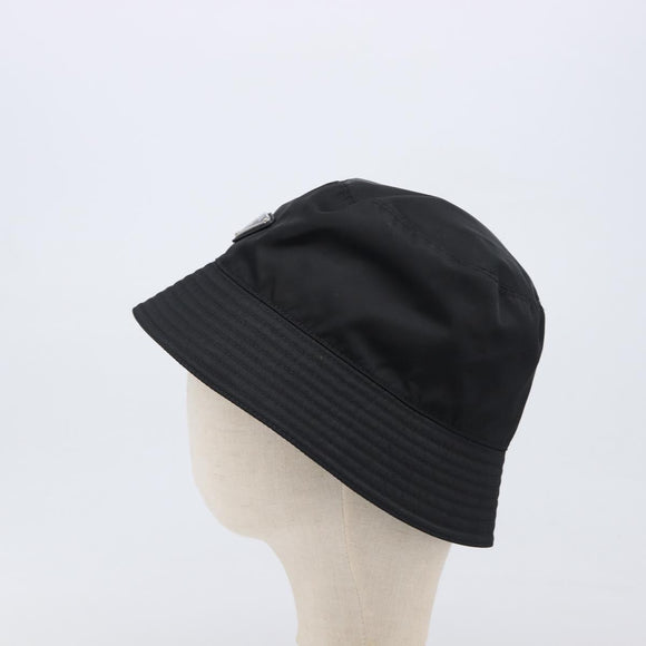 PRADA Bucket Hat Nylon Black Silver Auth 200831V