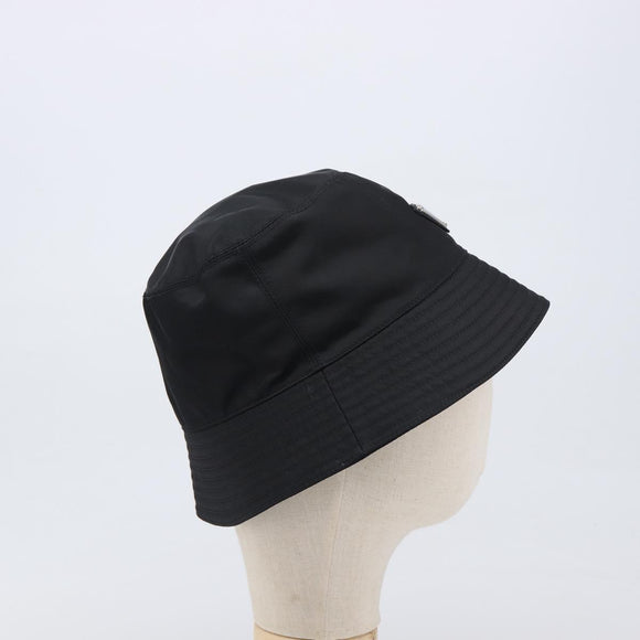 PRADA Bucket Hat Nylon Black Silver Auth 200831V