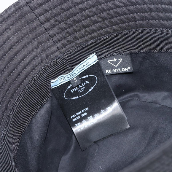 PRADA Bucket Hat Nylon Black Silver Auth 200831V