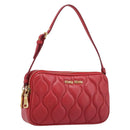 Miu Miu Pouch Leather Red Gold Tone Auth 200834V-1