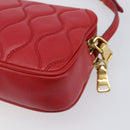 Miu Miu Pouch Leather Red Gold Tone Auth 200834V-12