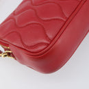 Miu Miu Pouch Leather Red Gold Tone Auth 200834V-13