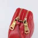 Miu Miu Pouch Leather Red Gold Tone Auth 200834V-15