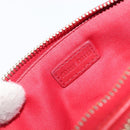 Miu Miu Pouch Leather Red Gold Tone Auth 200834V-16