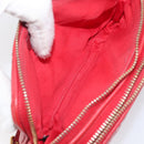 Miu Miu Pouch Leather Red Gold Tone Auth 200834V-17
