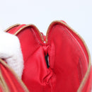 Miu Miu Pouch Leather Red Gold Tone Auth 200834V-19