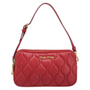 Miu Miu Pouch Leather Red Gold Tone Auth 200834V-2