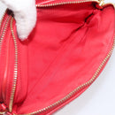 Miu Miu Pouch Leather Red Gold Tone Auth 200834V-20
