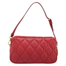 Miu Miu Pouch Leather Red Gold Tone Auth 200834V-3
