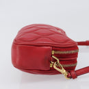 Miu Miu Pouch Leather Red Gold Tone Auth 200834V-4
