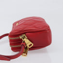 Miu Miu Pouch Leather Red Gold Tone Auth 200834V-5