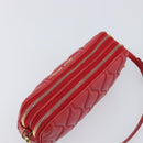 Miu Miu Pouch Leather Red Gold Tone Auth 200834V-6
