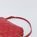 Miu Miu Pouch Leather Red Gold Tone Auth 200834V-8