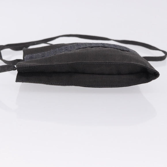 HERMES Her Line Pochette Canvas Gray Auth 200835
