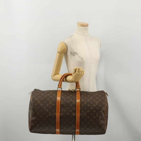 LOUIS VUITTON Monogram Keepall 50 Boston Bag M41426 LV Auth 200838V