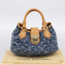 LOUIS VUITTON Monogram Denim Preity Hand Bag Blue M95020 LV Auth 200840SAV-12