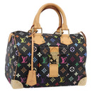 LOUIS VUITTON Monogram Multicolor Speedy 30 Hand Bag Black M92642 Auth 200842SAV-1