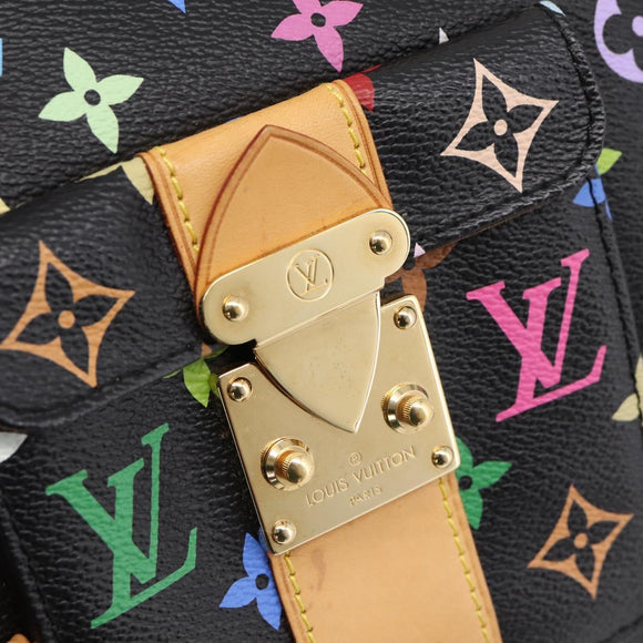 LOUIS VUITTON Monogram Multicolor Speedy 30 Hand Bag Black M92642 Auth 200842SAV