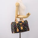 LOUIS VUITTON Monogram Multicolor Speedy 30 Hand Bag Black M92642 Auth 200842SAV-24