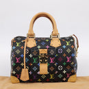 LOUIS VUITTON Monogram Multicolor Speedy 30 Hand Bag Black M92642 Auth 200842SAV-25