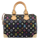 LOUIS VUITTON Monogram Multicolor Speedy 30 Hand Bag Black M92642 Auth 200842SAV-3