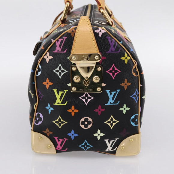 LOUIS VUITTON Monogram Multicolor Speedy 30 Hand Bag Black M92642 Auth 200842SAV