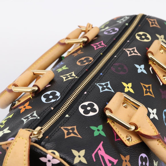 LOUIS VUITTON Monogram Multicolor Speedy 30 Hand Bag Black M92642 Auth 200842SAV