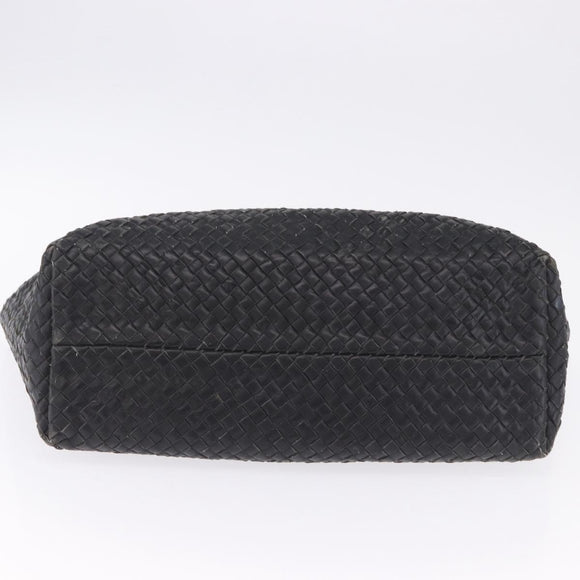 BOTTEGA VENETA INTRECCIATO Cabas MM Tote Bag Leather Black 115664 Auth 200843A